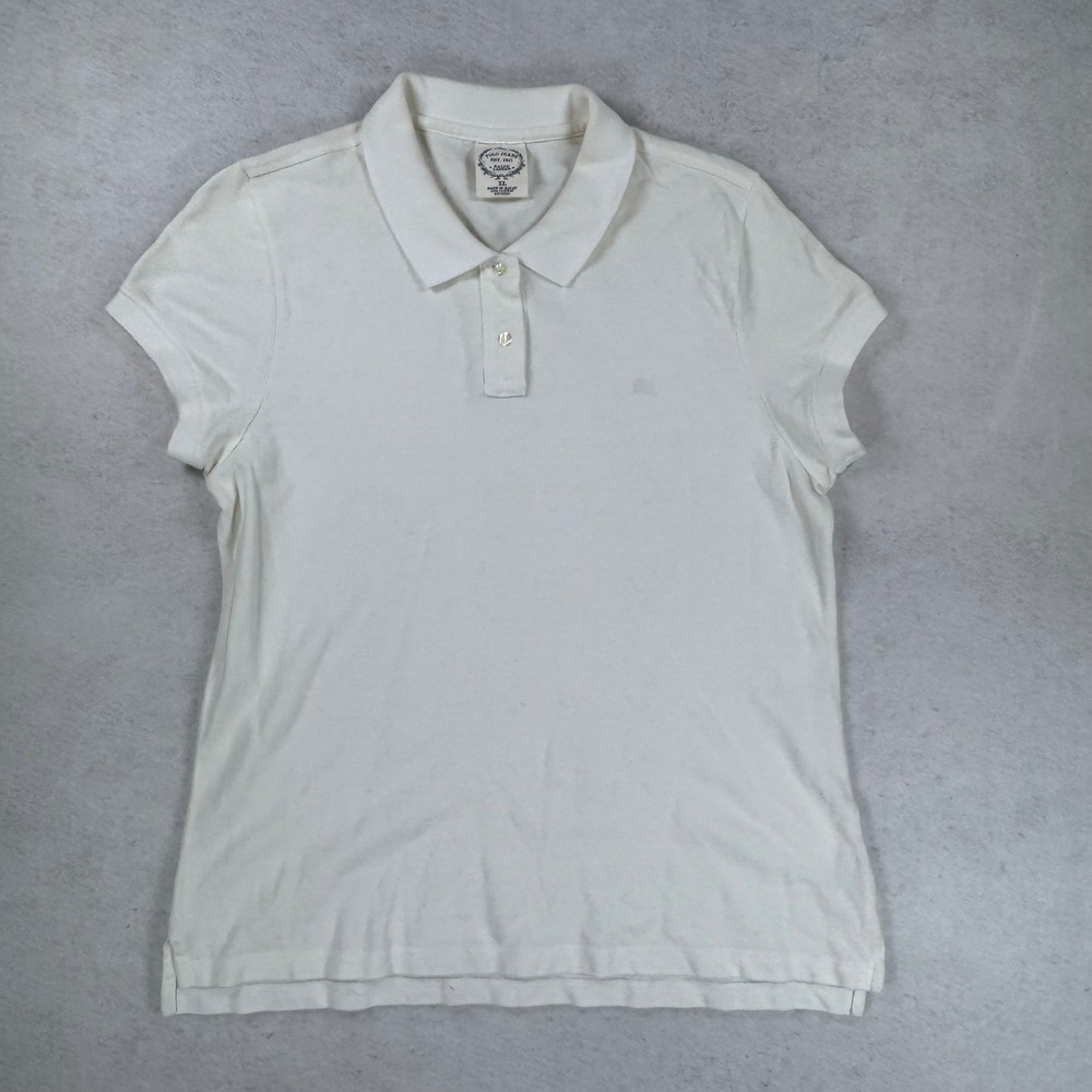 VTG Polo Jeans Ralph Lauren Womens XL White Cotton Preppy Short Sleeve Polo Y2K - Picture 2 of 8